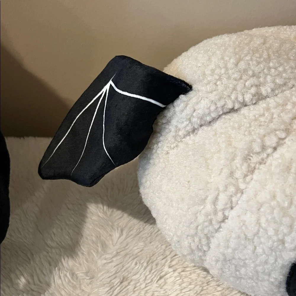 3 Halloween Fall White Sherpa Plush Pumpkin Bat Pillow